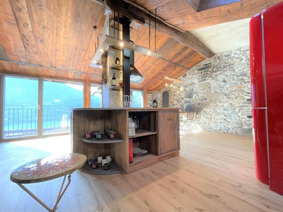 Romantic Home Stone With Amazing View Lake Of Como And Oleandra ลาโญ ภายนอก รูปภาพ