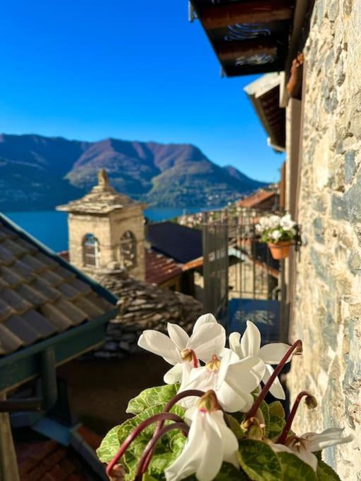 Romantic Home Stone With Amazing View Lake Of Como And Oleandra ลาโญ ภายนอก รูปภาพ